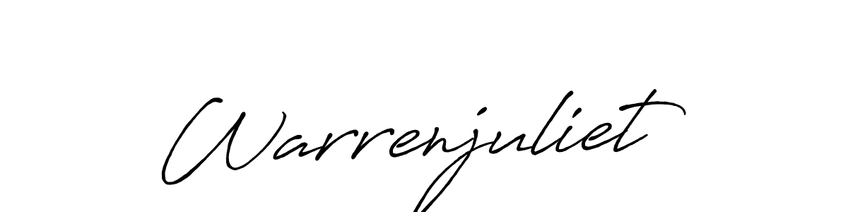 Similarly Antro_Vectra_Bolder is the best handwritten signature design. Signature creator online .You can use it as an online autograph creator for name Warrenjuliet. Warrenjuliet signature style 7 images and pictures png