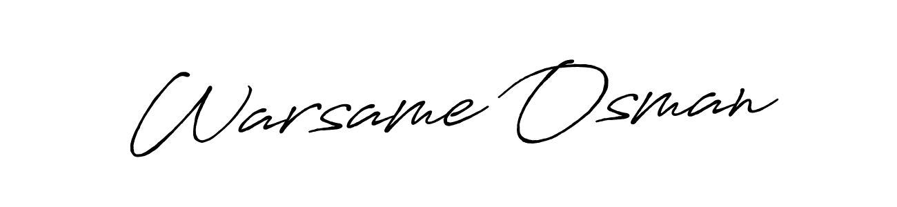 It looks lik you need a new signature style for name Warsame Osman. Design unique handwritten (Antro_Vectra_Bolder) signature with our free signature maker in just a few clicks. Warsame Osman signature style 7 images and pictures png