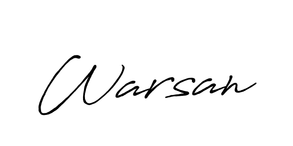 Create a beautiful signature design for name Warsan. With this signature (Antro_Vectra_Bolder) fonts, you can make a handwritten signature for free. Warsan signature style 7 images and pictures png