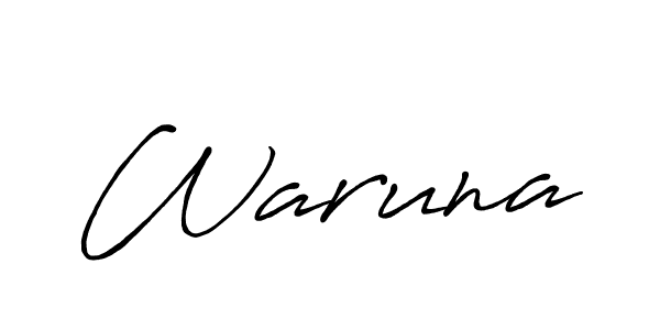 How to make Waruna name signature. Use Antro_Vectra_Bolder style for creating short signs online. This is the latest handwritten sign. Waruna signature style 7 images and pictures png