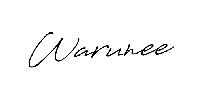 Make a beautiful signature design for name Warunee. With this signature (Antro_Vectra_Bolder) style, you can create a handwritten signature for free. Warunee signature style 7 images and pictures png