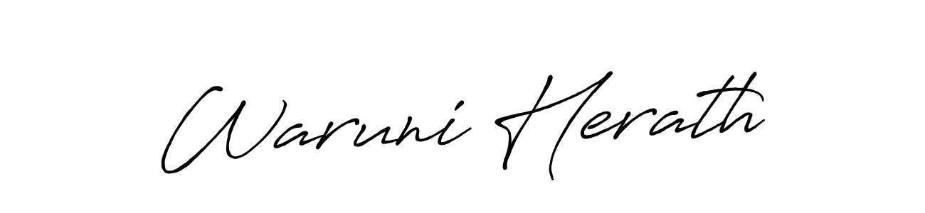 Create a beautiful signature design for name Waruni Herath. With this signature (Antro_Vectra_Bolder) fonts, you can make a handwritten signature for free. Waruni Herath signature style 7 images and pictures png