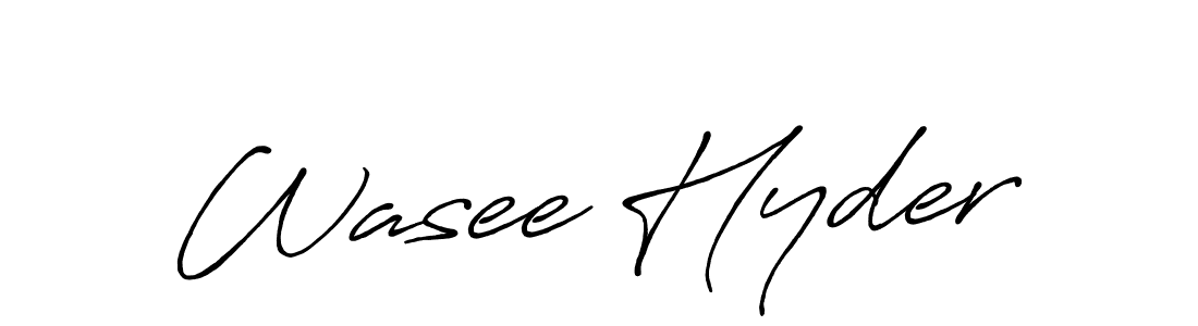 Make a beautiful signature design for name Wasee Hyder. With this signature (Antro_Vectra_Bolder) style, you can create a handwritten signature for free. Wasee Hyder signature style 7 images and pictures png