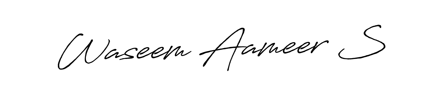 Waseem Aameer S stylish signature style. Best Handwritten Sign (Antro_Vectra_Bolder) for my name. Handwritten Signature Collection Ideas for my name Waseem Aameer S. Waseem Aameer S signature style 7 images and pictures png