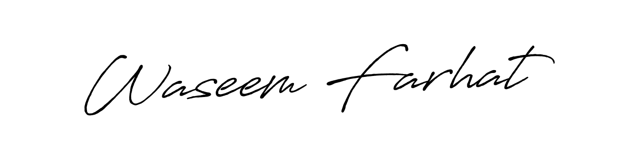 Also we have Waseem Farhat name is the best signature style. Create professional handwritten signature collection using Antro_Vectra_Bolder autograph style. Waseem Farhat signature style 7 images and pictures png