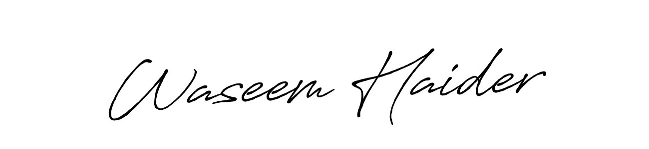Design your own signature with our free online signature maker. With this signature software, you can create a handwritten (Antro_Vectra_Bolder) signature for name Waseem Haider. Waseem Haider signature style 7 images and pictures png