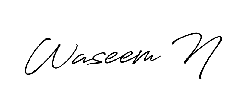 Once you've used our free online signature maker to create your best signature Antro_Vectra_Bolder style, it's time to enjoy all of the benefits that Waseem N name signing documents. Waseem N signature style 7 images and pictures png