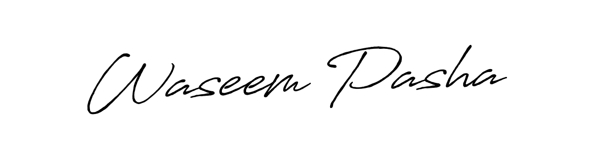 Design your own signature with our free online signature maker. With this signature software, you can create a handwritten (Antro_Vectra_Bolder) signature for name Waseem Pasha. Waseem Pasha signature style 7 images and pictures png