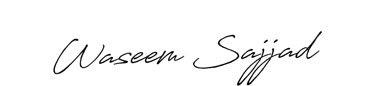 Make a beautiful signature design for name Waseem Sajjad. With this signature (Antro_Vectra_Bolder) style, you can create a handwritten signature for free. Waseem Sajjad signature style 7 images and pictures png