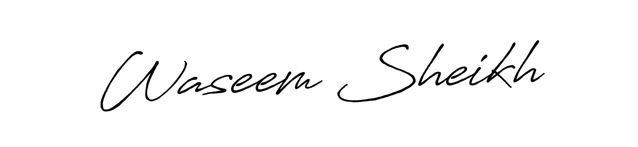 Design your own signature with our free online signature maker. With this signature software, you can create a handwritten (Antro_Vectra_Bolder) signature for name Waseem Sheikh. Waseem Sheikh signature style 7 images and pictures png