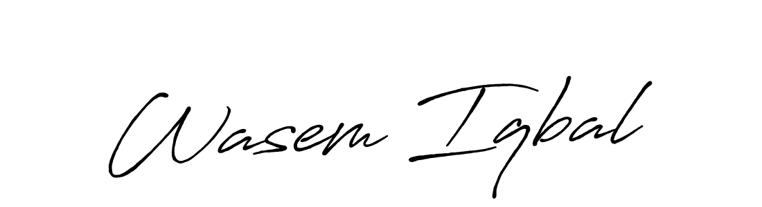 This is the best signature style for the Wasem Iqbal name. Also you like these signature font (Antro_Vectra_Bolder). Mix name signature. Wasem Iqbal signature style 7 images and pictures png