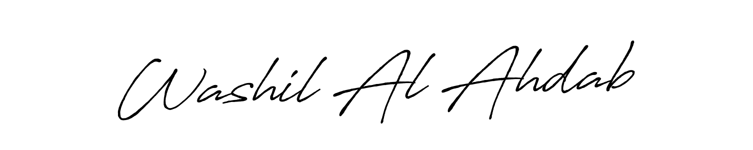 Use a signature maker to create a handwritten signature online. With this signature software, you can design (Antro_Vectra_Bolder) your own signature for name Washil Al Ahdab. Washil Al Ahdab signature style 7 images and pictures png