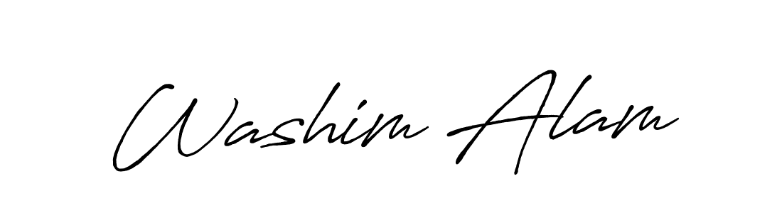 Design your own signature with our free online signature maker. With this signature software, you can create a handwritten (Antro_Vectra_Bolder) signature for name Washim Alam. Washim Alam signature style 7 images and pictures png
