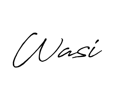 Wasi stylish signature style. Best Handwritten Sign (Antro_Vectra_Bolder) for my name. Handwritten Signature Collection Ideas for my name Wasi. Wasi signature style 7 images and pictures png