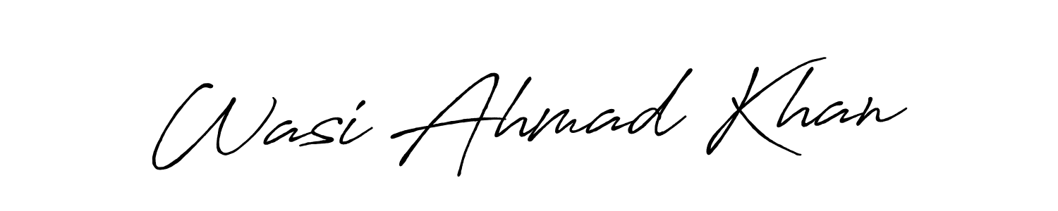 Antro_Vectra_Bolder is a professional signature style that is perfect for those who want to add a touch of class to their signature. It is also a great choice for those who want to make their signature more unique. Get Wasi Ahmad Khan name to fancy signature for free. Wasi Ahmad Khan signature style 7 images and pictures png