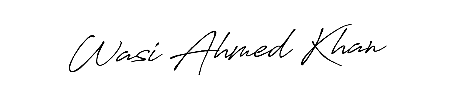 Create a beautiful signature design for name Wasi Ahmed Khan. With this signature (Antro_Vectra_Bolder) fonts, you can make a handwritten signature for free. Wasi Ahmed Khan signature style 7 images and pictures png