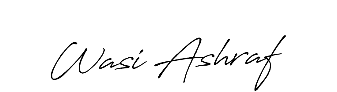 Make a beautiful signature design for name Wasi Ashraf. With this signature (Antro_Vectra_Bolder) style, you can create a handwritten signature for free. Wasi Ashraf signature style 7 images and pictures png