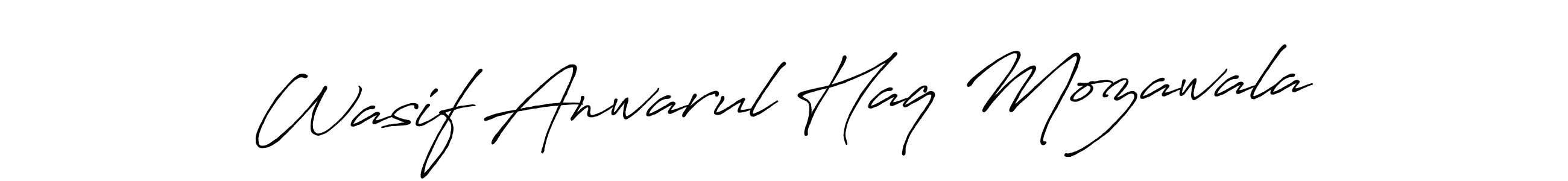 Make a beautiful signature design for name Wasif Anwarul Haq Mozawala. With this signature (Antro_Vectra_Bolder) style, you can create a handwritten signature for free. Wasif Anwarul Haq Mozawala signature style 7 images and pictures png