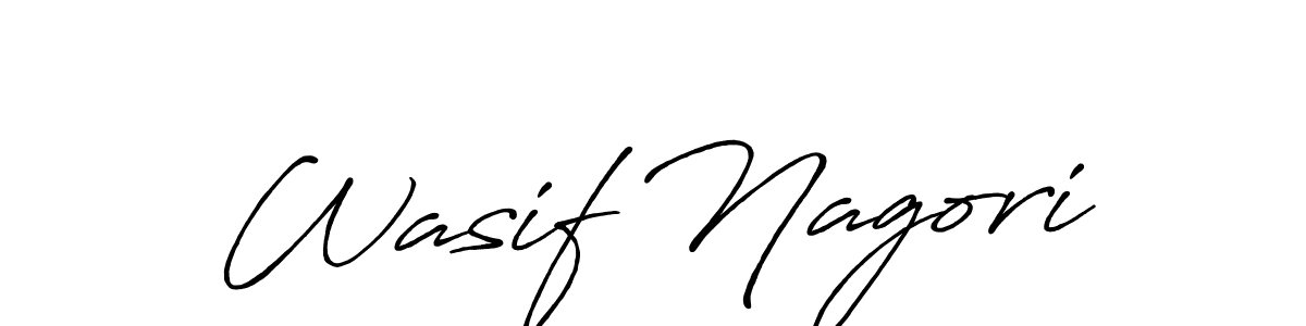 Use a signature maker to create a handwritten signature online. With this signature software, you can design (Antro_Vectra_Bolder) your own signature for name Wasif Nagori. Wasif Nagori signature style 7 images and pictures png