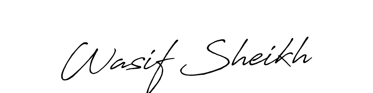 How to make Wasif Sheikh name signature. Use Antro_Vectra_Bolder style for creating short signs online. This is the latest handwritten sign. Wasif Sheikh signature style 7 images and pictures png