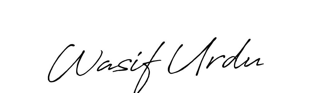 Create a beautiful signature design for name Wasif Urdu. With this signature (Antro_Vectra_Bolder) fonts, you can make a handwritten signature for free. Wasif Urdu signature style 7 images and pictures png
