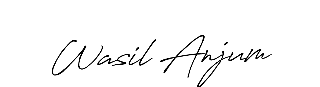Make a beautiful signature design for name Wasil Anjum. With this signature (Antro_Vectra_Bolder) style, you can create a handwritten signature for free. Wasil Anjum signature style 7 images and pictures png