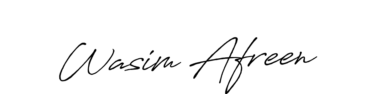 How to make Wasim Afreen name signature. Use Antro_Vectra_Bolder style for creating short signs online. This is the latest handwritten sign. Wasim Afreen signature style 7 images and pictures png