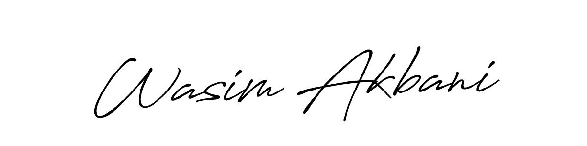 Use a signature maker to create a handwritten signature online. With this signature software, you can design (Antro_Vectra_Bolder) your own signature for name Wasim Akbani. Wasim Akbani signature style 7 images and pictures png