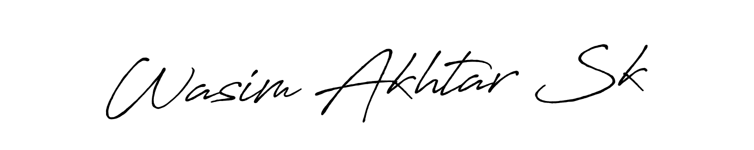 Use a signature maker to create a handwritten signature online. With this signature software, you can design (Antro_Vectra_Bolder) your own signature for name Wasim Akhtar Sk. Wasim Akhtar Sk signature style 7 images and pictures png