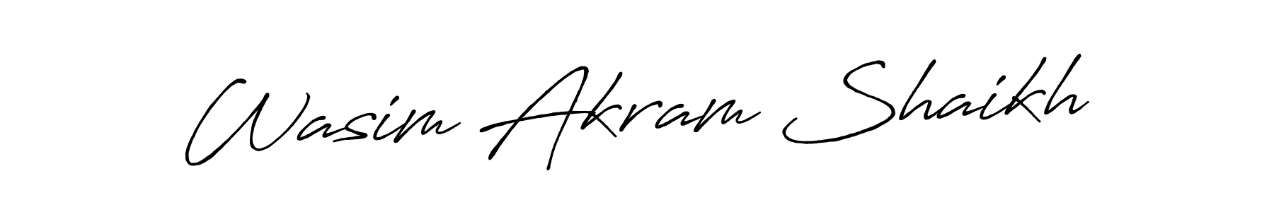 Use a signature maker to create a handwritten signature online. With this signature software, you can design (Antro_Vectra_Bolder) your own signature for name Wasim Akram Shaikh. Wasim Akram Shaikh signature style 7 images and pictures png