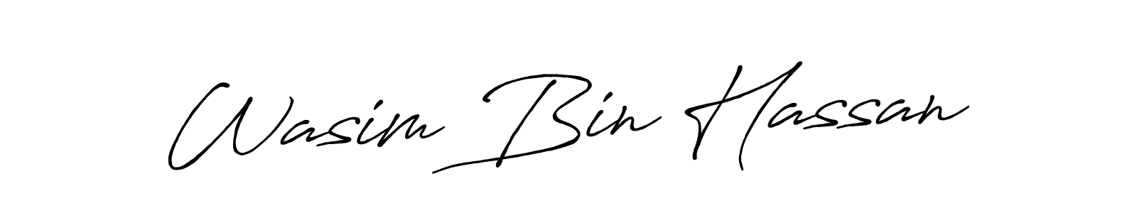 Wasim Bin Hassan stylish signature style. Best Handwritten Sign (Antro_Vectra_Bolder) for my name. Handwritten Signature Collection Ideas for my name Wasim Bin Hassan. Wasim Bin Hassan signature style 7 images and pictures png