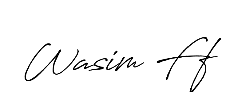 How to make Wasim Ff name signature. Use Antro_Vectra_Bolder style for creating short signs online. This is the latest handwritten sign. Wasim Ff signature style 7 images and pictures png