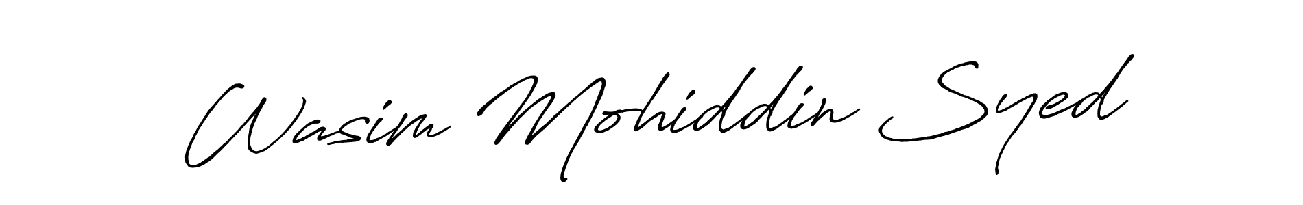 Use a signature maker to create a handwritten signature online. With this signature software, you can design (Antro_Vectra_Bolder) your own signature for name Wasim Mohiddin Syed. Wasim Mohiddin Syed signature style 7 images and pictures png