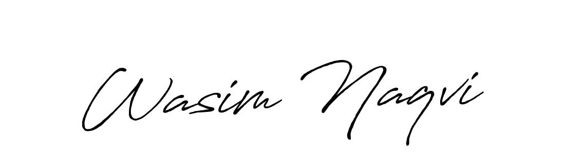 Use a signature maker to create a handwritten signature online. With this signature software, you can design (Antro_Vectra_Bolder) your own signature for name Wasim Naqvi. Wasim Naqvi signature style 7 images and pictures png