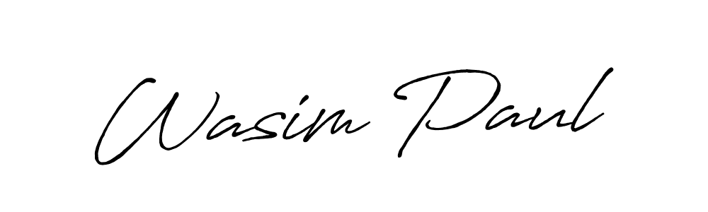 Wasim Paul stylish signature style. Best Handwritten Sign (Antro_Vectra_Bolder) for my name. Handwritten Signature Collection Ideas for my name Wasim Paul. Wasim Paul signature style 7 images and pictures png