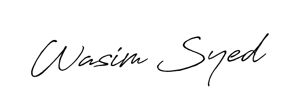 Use a signature maker to create a handwritten signature online. With this signature software, you can design (Antro_Vectra_Bolder) your own signature for name Wasim Syed. Wasim Syed signature style 7 images and pictures png