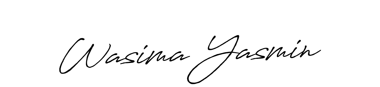 Make a beautiful signature design for name Wasima Yasmin. With this signature (Antro_Vectra_Bolder) style, you can create a handwritten signature for free. Wasima Yasmin signature style 7 images and pictures png