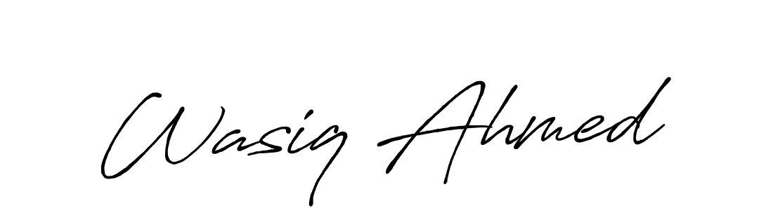 The best way (Antro_Vectra_Bolder) to make a short signature is to pick only two or three words in your name. The name Wasiq Ahmed include a total of six letters. For converting this name. Wasiq Ahmed signature style 7 images and pictures png