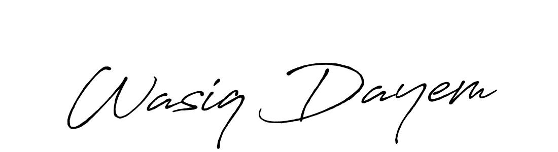 How to make Wasiq Dayem name signature. Use Antro_Vectra_Bolder style for creating short signs online. This is the latest handwritten sign. Wasiq Dayem signature style 7 images and pictures png