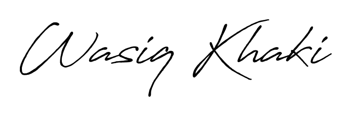 Try this chic Wasiq Khaki handwritten sign style. Using Antro_Vectra_Bolder font elements, it gives your name a sleek, memorable identity. Wasiq Khaki signature style 7 images and pictures png