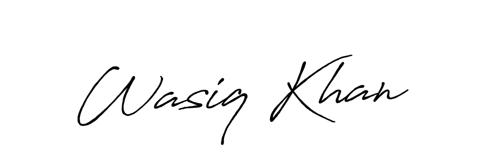 Create a beautiful signature design for name Wasiq Khan. With this signature (Antro_Vectra_Bolder) fonts, you can make a handwritten signature for free. Wasiq Khan signature style 7 images and pictures png