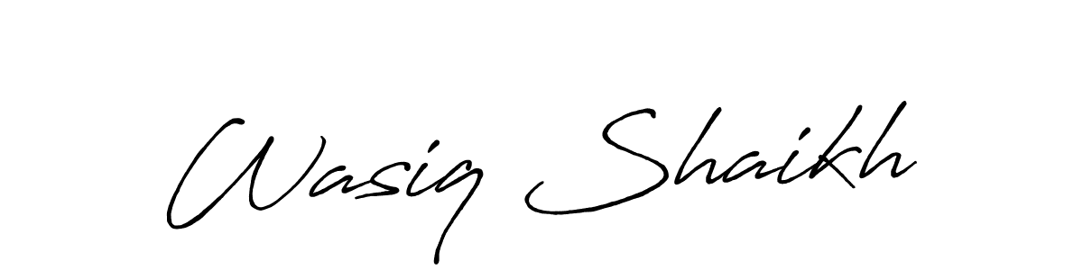 The best way (Antro_Vectra_Bolder) to make a short signature is to pick only two or three words in your name. The name Wasiq Shaikh include a total of six letters. For converting this name. Wasiq Shaikh signature style 7 images and pictures png