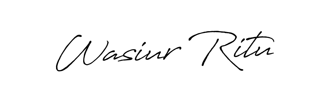 The best way (Antro_Vectra_Bolder) to make a short signature is to pick only two or three words in your name. The name Wasiur Ritu include a total of six letters. For converting this name. Wasiur Ritu signature style 7 images and pictures png