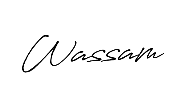 How to make Wassam signature? Antro_Vectra_Bolder is a professional autograph style. Create handwritten signature for Wassam name. Wassam signature style 7 images and pictures png