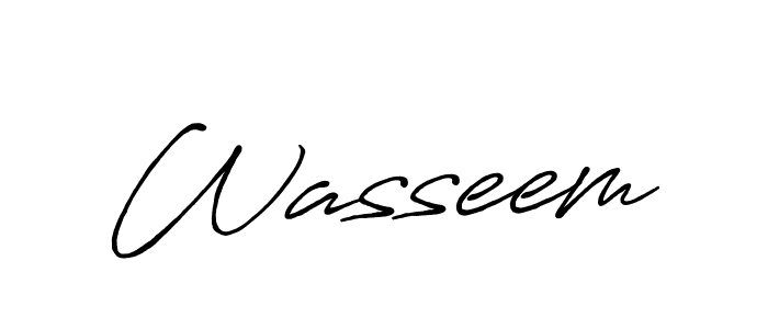 Create a beautiful signature design for name Wasseem. With this signature (Antro_Vectra_Bolder) fonts, you can make a handwritten signature for free. Wasseem signature style 7 images and pictures png