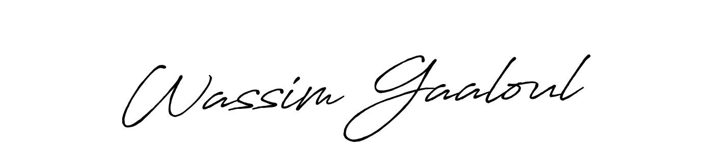 Create a beautiful signature design for name Wassim Gaaloul. With this signature (Antro_Vectra_Bolder) fonts, you can make a handwritten signature for free. Wassim Gaaloul signature style 7 images and pictures png