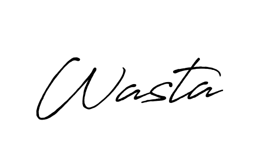 Use a signature maker to create a handwritten signature online. With this signature software, you can design (Antro_Vectra_Bolder) your own signature for name Wasta. Wasta signature style 7 images and pictures png