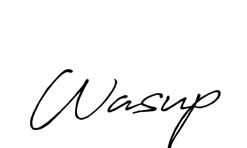 Wasup stylish signature style. Best Handwritten Sign (Antro_Vectra_Bolder) for my name. Handwritten Signature Collection Ideas for my name Wasup. Wasup signature style 7 images and pictures png