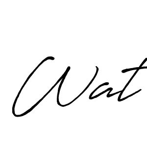 Design your own signature with our free online signature maker. With this signature software, you can create a handwritten (Antro_Vectra_Bolder) signature for name Wat. Wat signature style 7 images and pictures png
