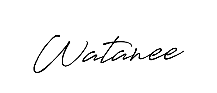 You should practise on your own different ways (Antro_Vectra_Bolder) to write your name (Watanee) in signature. don't let someone else do it for you. Watanee signature style 7 images and pictures png